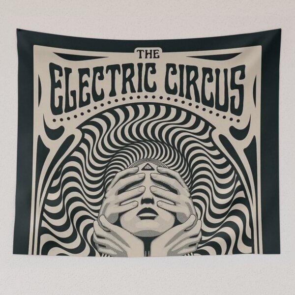 Item preview, The Electric Circus Original Custom Vintage Music Band Tee Unique Poster Wall Art designed and sold by Cool Robot Bro..