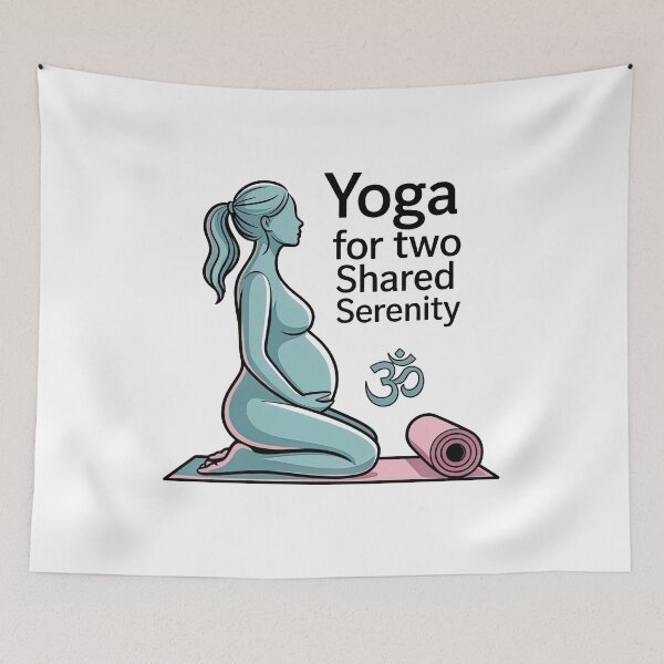 Item preview, Yoga For Two Shared Serenity Teal Pink Om Design designed and sold by 108stillness.