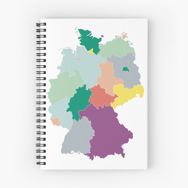 Item preview, Teal & Purple States Germany Map - Colourful States Line Art designed and sold by iampaulmorris.