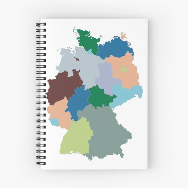 Item preview, Teal & Brown Germany Map - Colourful States Line Art designed and sold by iampaulmorris.