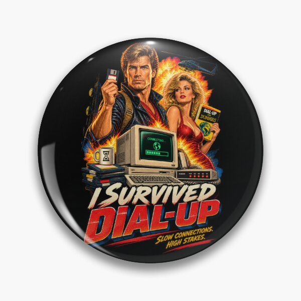 Item preview, I Survived Dial-Up – Retro 90s Internet Action designed and sold by DopeyRobot.