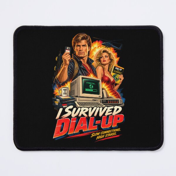 Item preview, I Survived Dial-Up – Retro 90s Internet Action designed and sold by DopeyRobot.