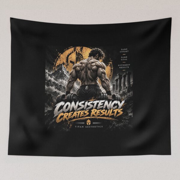 Item preview, Consistency Creates Results Gym Workout Titan Aesthetics Art designed and sold by TITAN AESTHETICS .