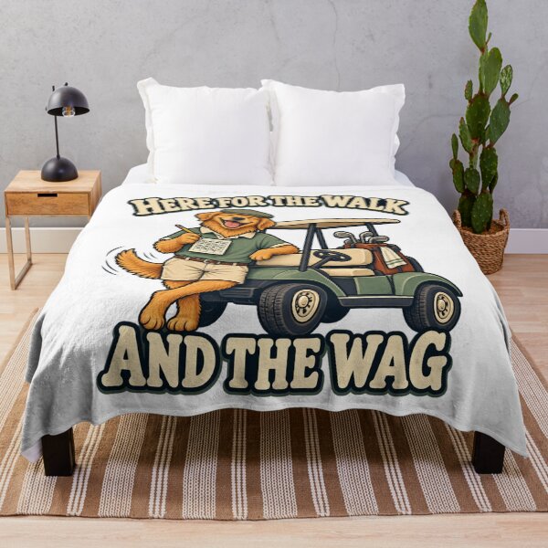 Item preview, Here for the Walk and the Wag - Golf Dog designed and sold by Good Mood Foundry.