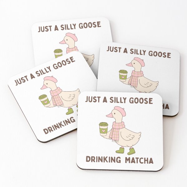 Item preview, Silly Goose Drinking Matcha – Cozy Fall aesthetic designed and sold by PalleteCreation.