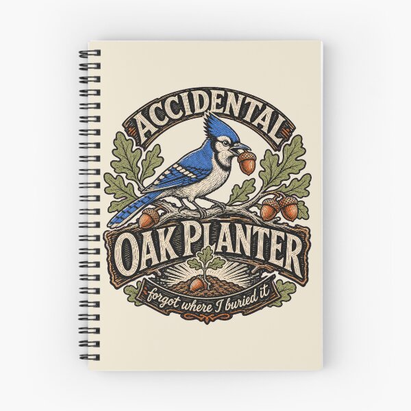 Item preview, Blue Jay Acorn Accidental Oak Planter Vintage Woodcut Bird Art designed and sold by shifumart.
