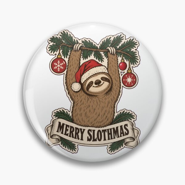 Item preview, Merry Slothmas Sloth in Santa Hat | Funny Sloth Christmas Pun designed and sold by StickyGuys.