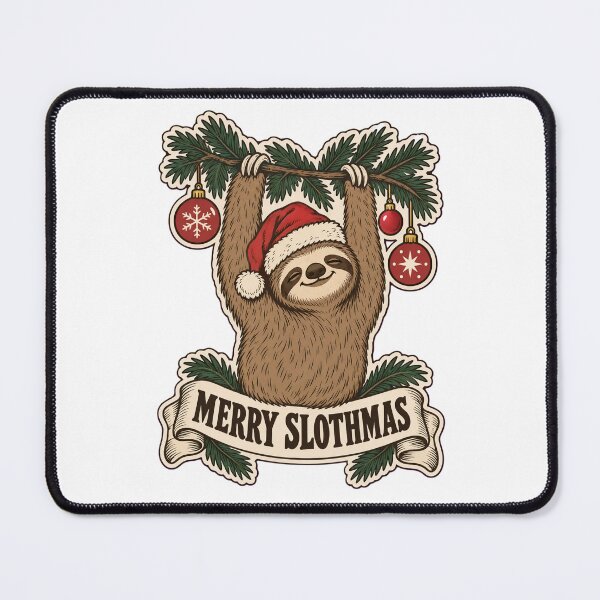 Item preview, Merry Slothmas Sloth in Santa Hat | Funny Sloth Christmas Pun designed and sold by StickyGuys.