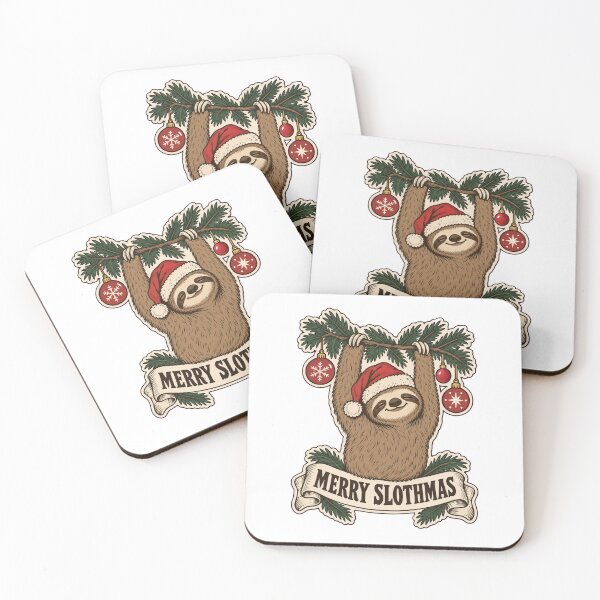 Item preview, Merry Slothmas Sloth in Santa Hat | Funny Sloth Christmas Pun designed and sold by StickyGuys.