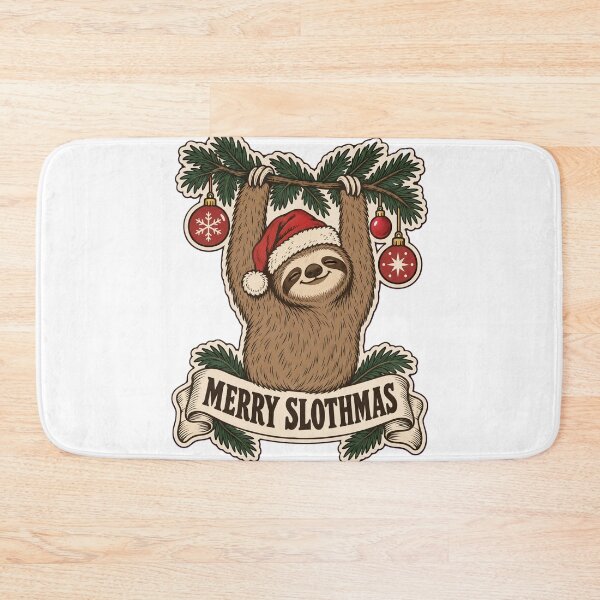 Item preview, Merry Slothmas Sloth in Santa Hat | Funny Sloth Christmas Pun designed and sold by StickyGuys.