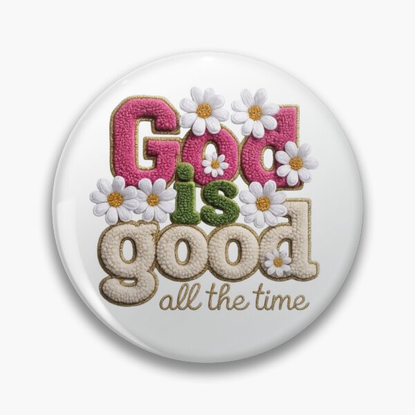 Item preview, God Is Good All the Time Floral Embroidery  Cute Christian Faith Design designed and sold by EatPrayLive.