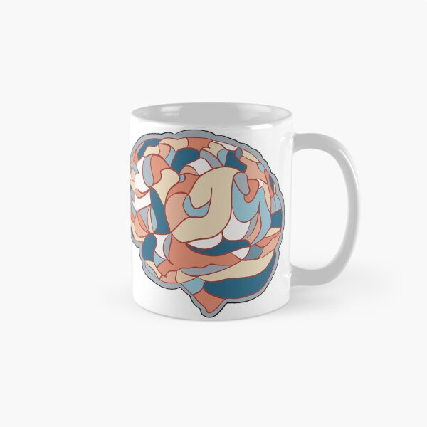 Item preview, Peach & Blue Brain - Abstract Anatomy Mosaic Art designed and sold by iampaulmorris.