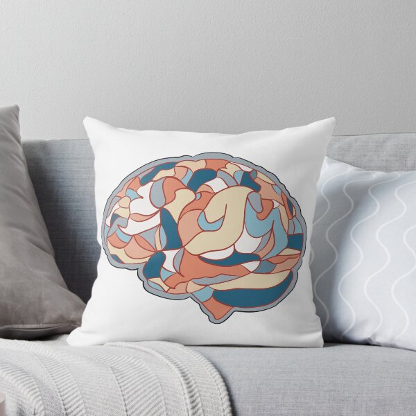 Item preview, Peach & Blue Brain - Abstract Anatomy Mosaic Art designed and sold by iampaulmorris.