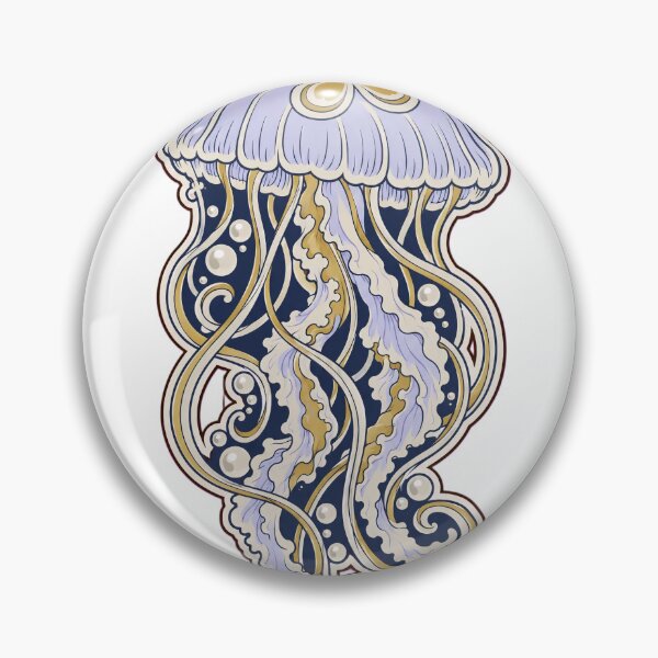 Item preview, Jellyfish Art Moon Jellyfish Sticker | Art Nouveau Ocean Die Cut designed and sold by StickyGuys.