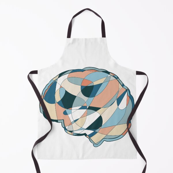Item preview, Teal & Peach Brain - Abstract Anatomy Mosaic Art designed and sold by iampaulmorris.