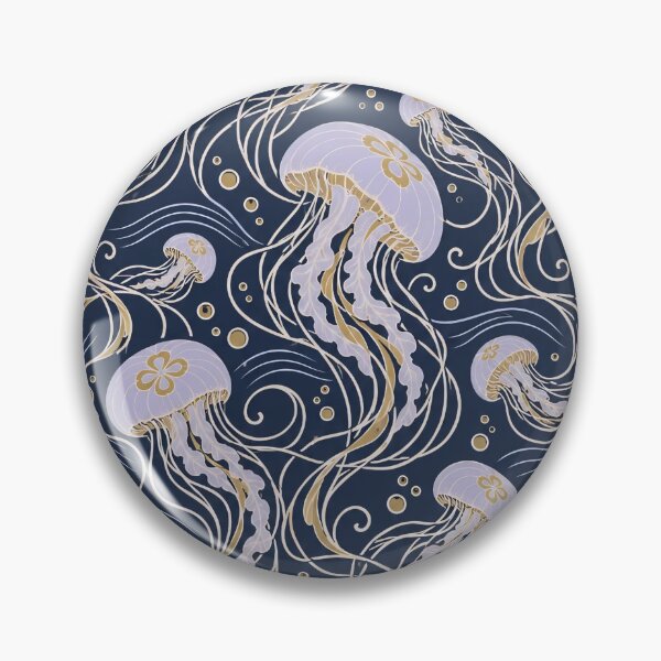 Item preview, Moon Jellyfish Art Nouveau Seamless Pattern | Ocean Jellyfish Art Repeat designed and sold by StickyGuys.