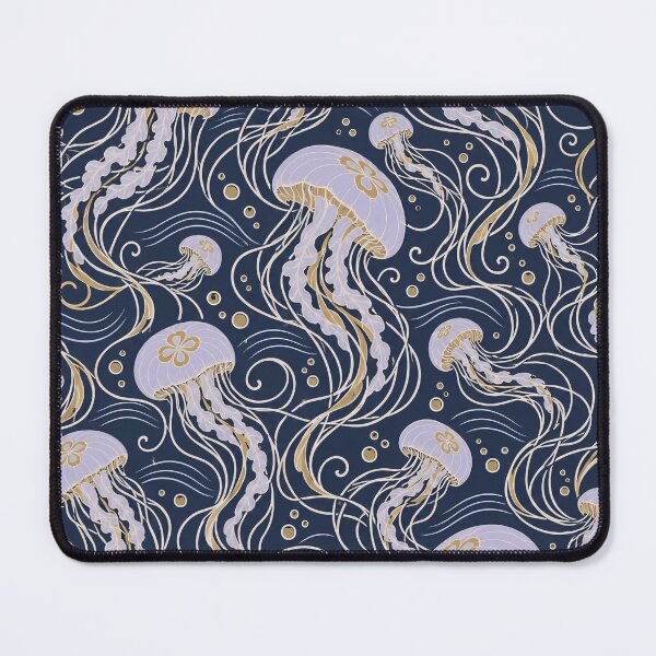 Item preview, Moon Jellyfish Art Nouveau Seamless Pattern | Ocean Jellyfish Art Repeat designed and sold by StickyGuys.