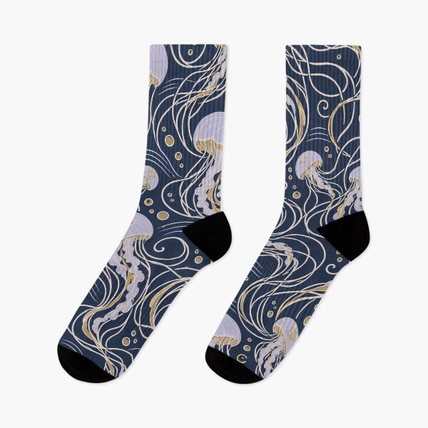 Item preview, Moon Jellyfish Art Nouveau Seamless Pattern | Ocean Jellyfish Art Repeat designed and sold by StickyGuys.