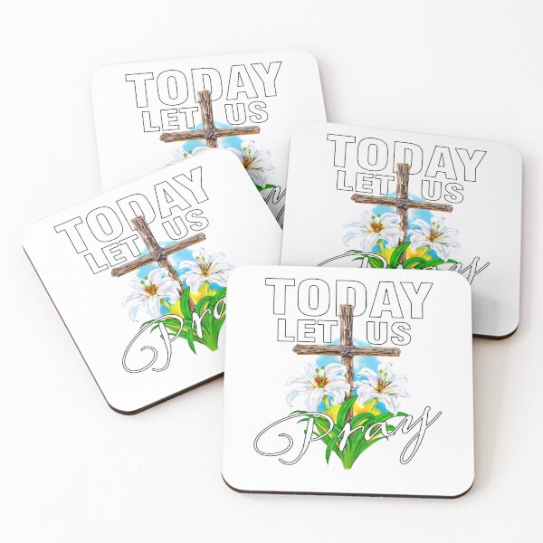 Item preview, Today Let Us Pray Cross And Lilies designed and sold by FOCUSED QUOTES CO.