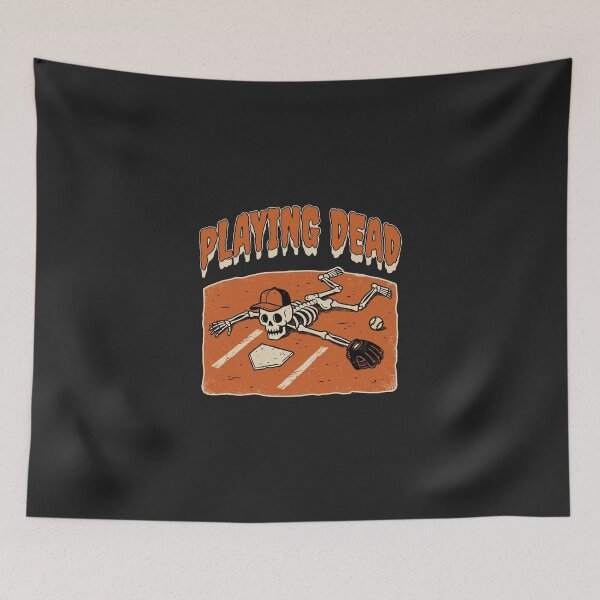 Item preview, Playing Dead – Funny Halloween Baseball Skeleton designed and sold by MASMUS27.
