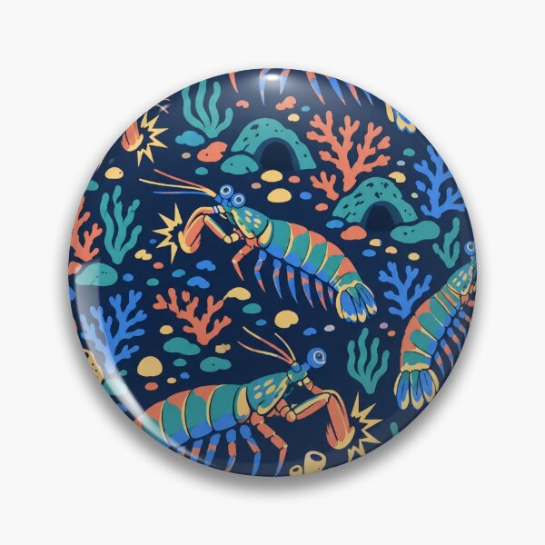 Item preview, Mantis Shrimp Seamless Pattern | Peacock Mantis Shrimp Ocean Repeat designed and sold by StickyGuys.