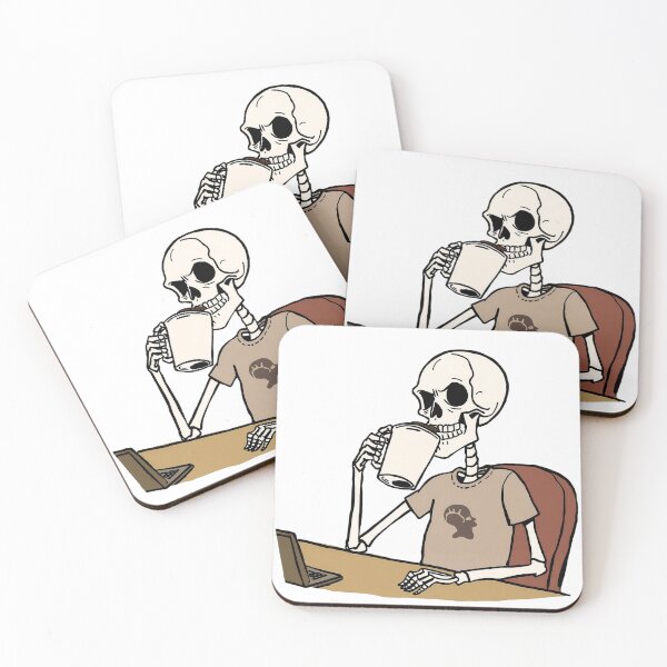 Item preview, Funny Skeleton Drinking Coffee at Work designed and sold by aysenism.