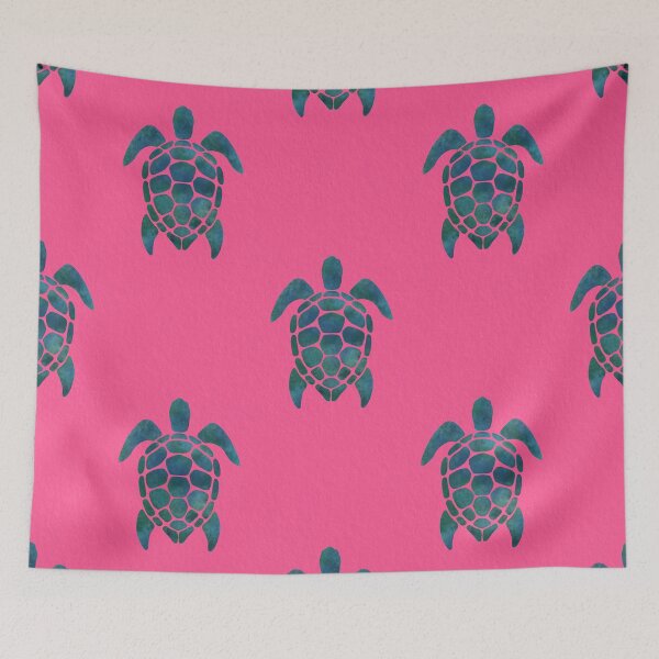 Item preview, Turtles pattern hot pink designed and sold by Ana Gorozpe.