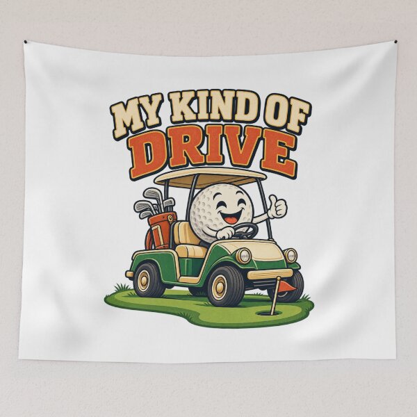 Item preview, My Kind of Drive - Funny Golf Cart designed and sold by Good Mood Foundry.