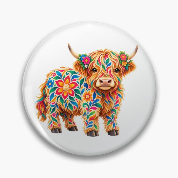 Item preview, Kaleido Floral Highland Cow designed and sold by Myra365Art.