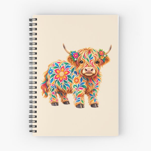 Artikelvorschau, Kaleido Floral Highland Cow entworfen und verkauft von Myra365Art.