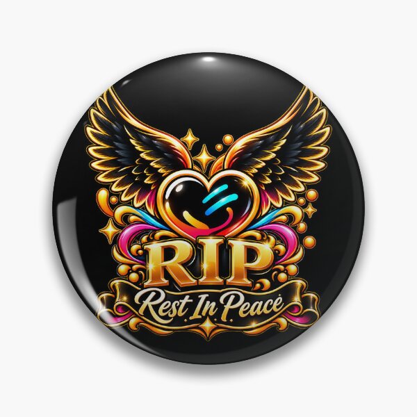 Item preview, RIP Rest in Peace – Golden Winged Heart Memorial Design designed and sold by IMuDesigner.