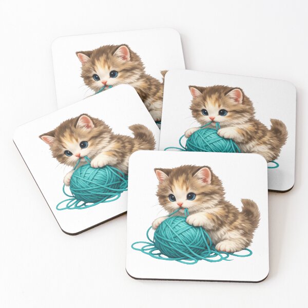 Item preview, Adorable Kitty Playing with Yarn designed and sold by susiecc.