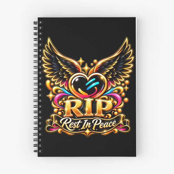 Item preview, RIP Rest in Peace – Golden Winged Heart Memorial Design designed and sold by IMuDesigner.