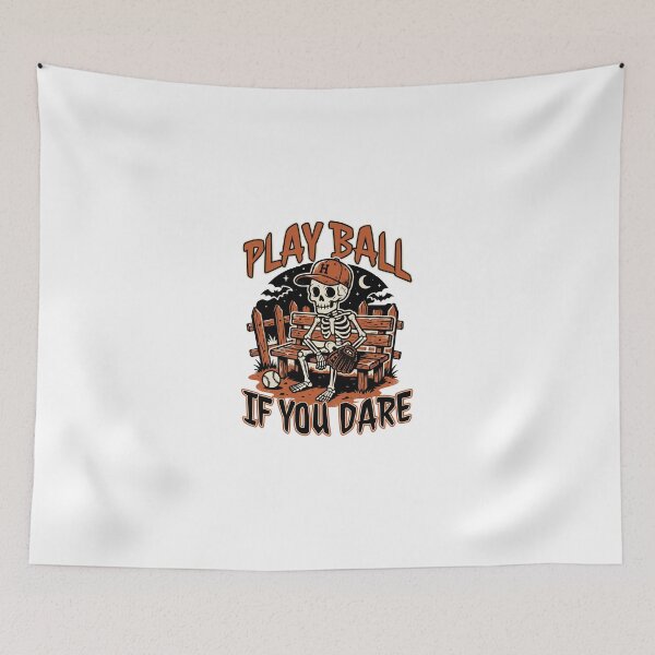 Item preview, Play Ball If You Dare – Halloween Baseball Skeleton designed and sold by MASMUS27.