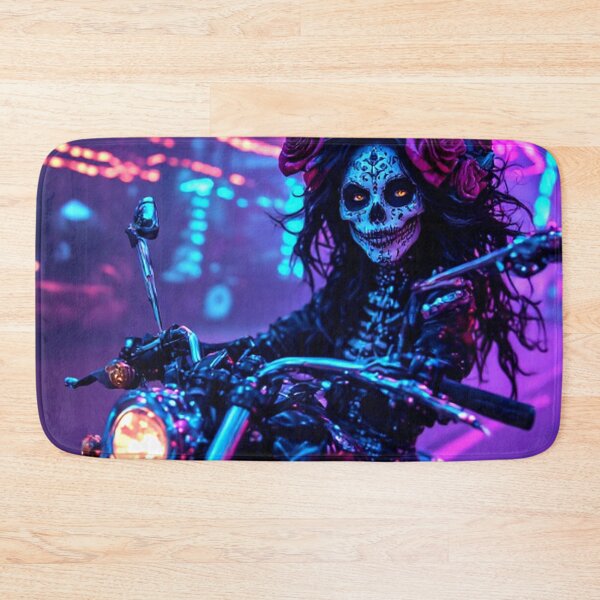 Item preview, Sugar Skull Zombie Biker Lady designed and sold by TheDarkWardrobe.
