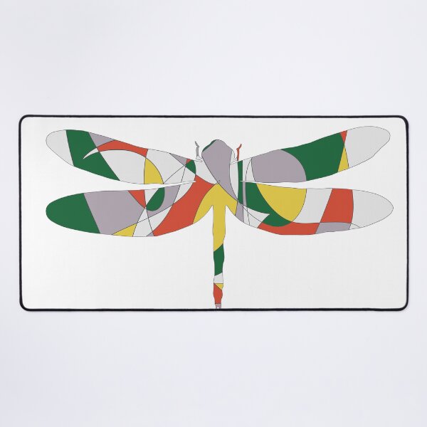 Item preview, Green & Red Dragonfly No. 4 - Minimalist Insect Line Art designed and sold by iampaulmorris.