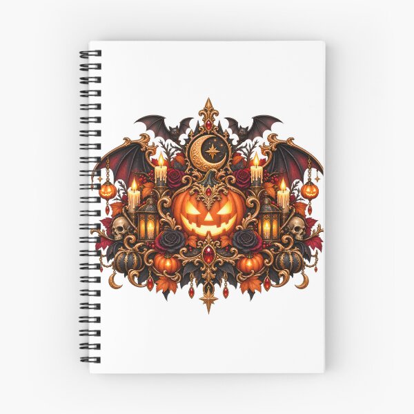 Item preview, Gothic Pumpkin Crest – Halloween Moon, Bats and Roses designed and sold by Clothes With Smiling Animals Walt Gral.