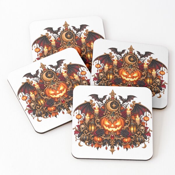 Item preview, Gothic Pumpkin Crest – Halloween Moon, Bats and Roses designed and sold by Clothes With Smiling Animals Walt Gral.