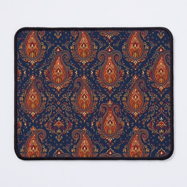 Item preview, Navy Red Gold Paisley Ornate Pattern designed and sold by AIG - Andrei Ilie Graphics.