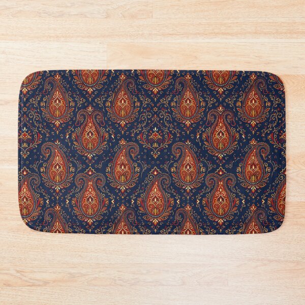 Item preview, Navy Red Gold Paisley Ornate Pattern designed and sold by AIG - Andrei Ilie Graphics.