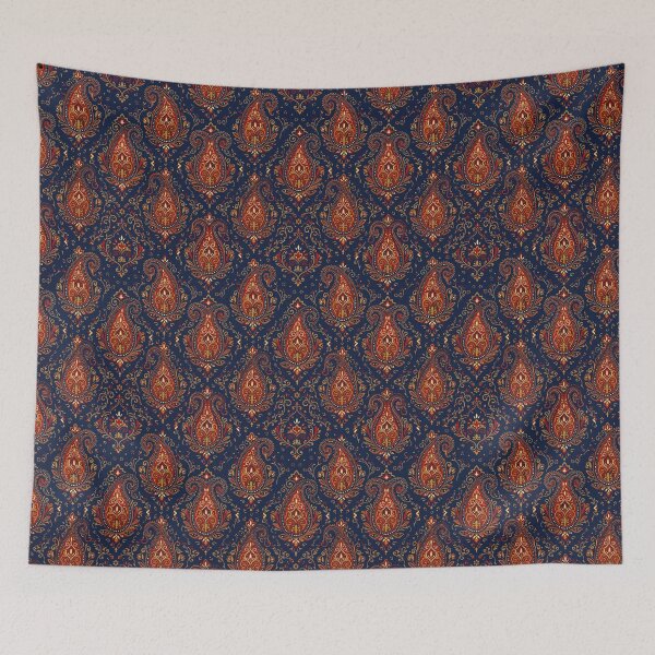 Item preview, Navy Red Gold Paisley Ornate Pattern designed and sold by AIG - Andrei Ilie Graphics.