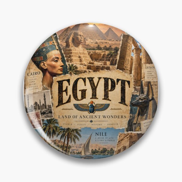 Item preview, Egypt Travel Collage – Ancient Wonders, Nile & Vintage Travel Art designed and sold by MetaModel Editions.