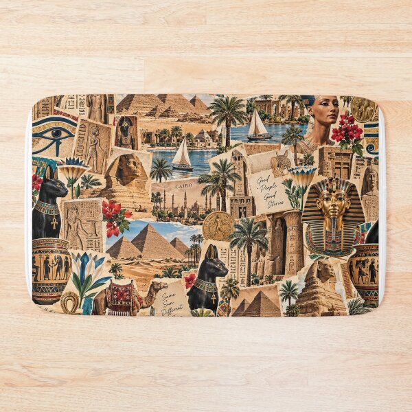 Item preview, Egypt Travel Collage – Ancient Wonders, Nile & Vintage Travel Art designed and sold by MetaModel Editions.