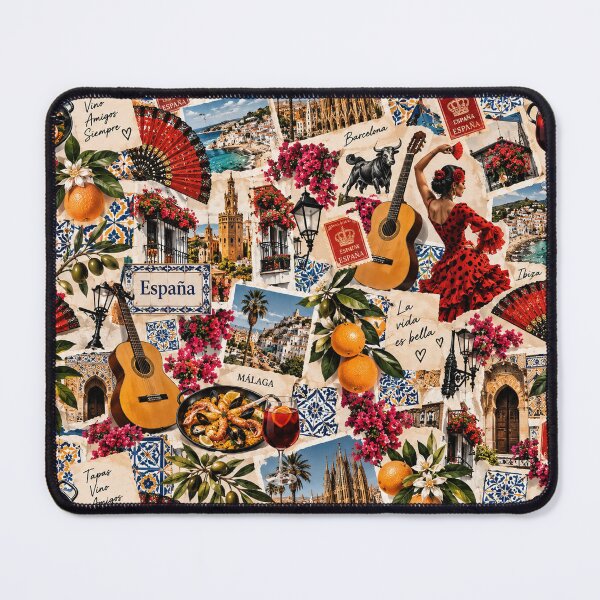 Item preview, Spain Travel Collage – Vintage Mediterranean Culture & Barcelona Art designed and sold by MetaModel Editions.