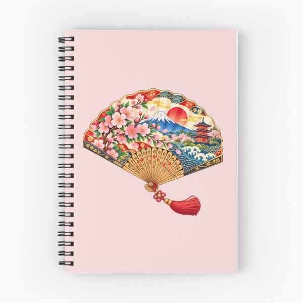 Item preview,  Classic Japanese Folding Fan - Mount Fuji & Cherry Blossoms designed and sold by Myra365Art.