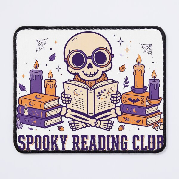 Item preview, Spooky Reading Club Shirt — Bookish Halloween Skeleton Tee designed and sold by unthinkabletees.