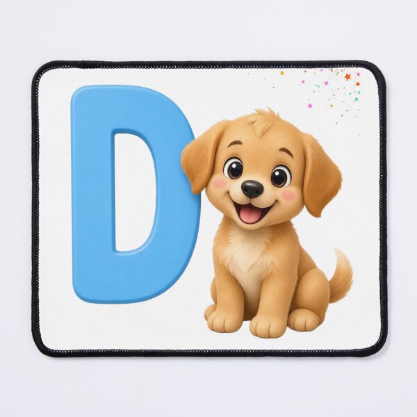 Item preview, Cute Cartoon Letter D, Dog – Kids Alphabet Design designed and sold by allgrabs.