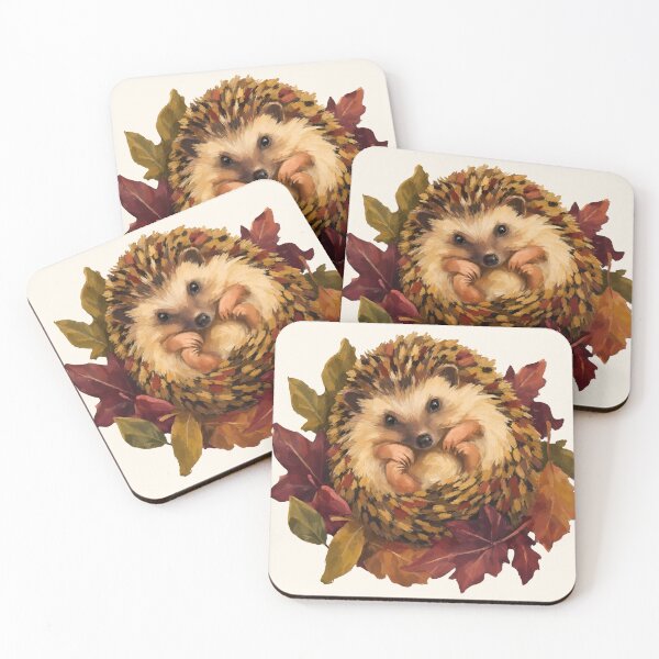Item preview, Cute Baby Autumn Hedgehog Curled in Fall Leaves designed and sold by Little-Miracle.
