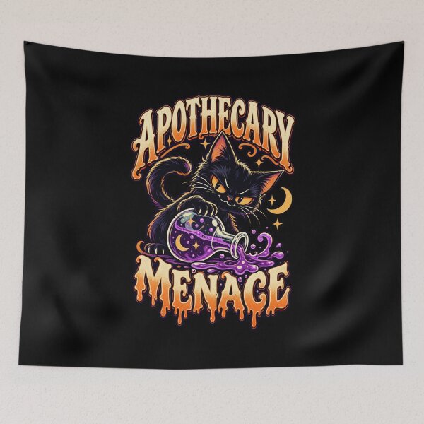 Item preview, Apothecary Menace - Witchy Black Cat Potion designed and sold by MOTIFOLK.