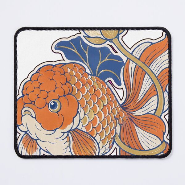 Item preview, Goldfish Ranchu Sticker | Fancy Goldfish Chinoiserie Lotus Die Cut designed and sold by StickyGuys.